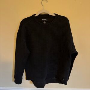 NOBULL Women's Black Waffle Quilted Crewneck Sweater
